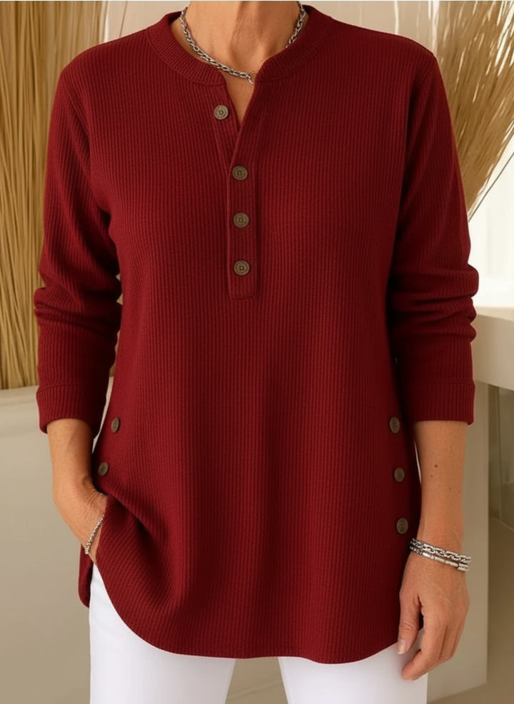 Eleganter Damen Strickpullover mit Knopfleiste - Weich und Feminin
