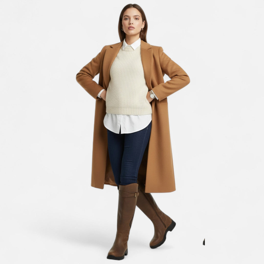 Elegante Damen Kniehohe Stiefel mit Absatz - PU Leder