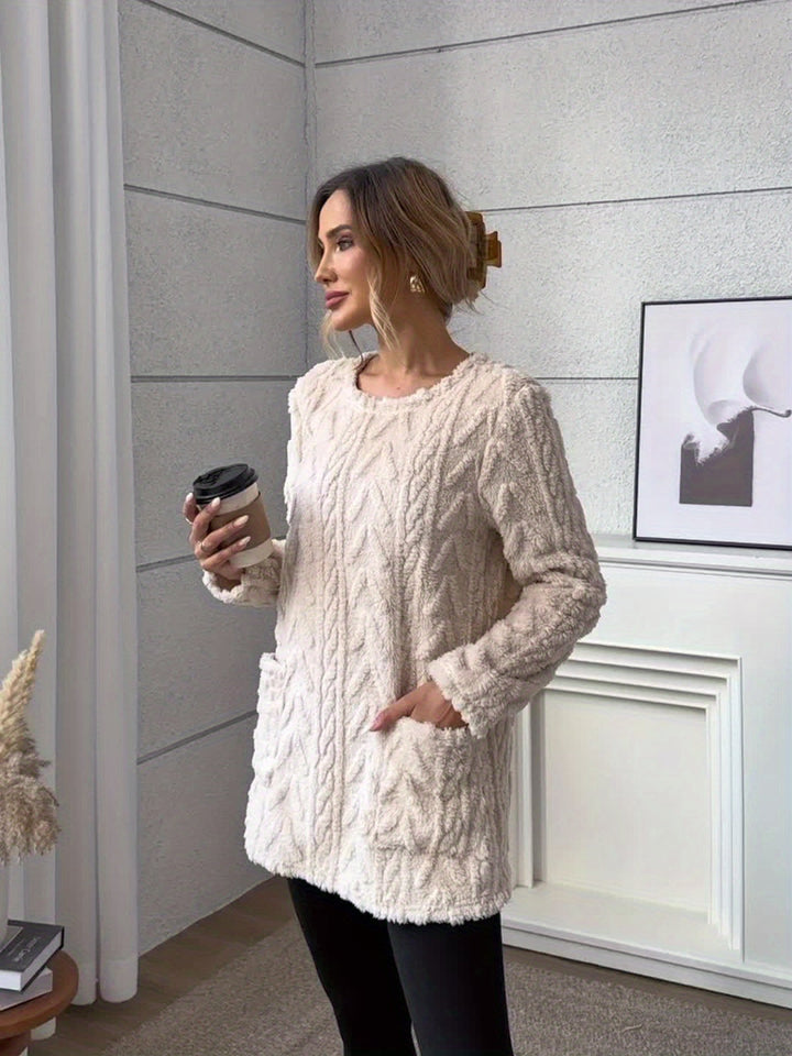 Weicher Damen Strickpullover mit Taschen - Lockere Passform für Herbst & Winter