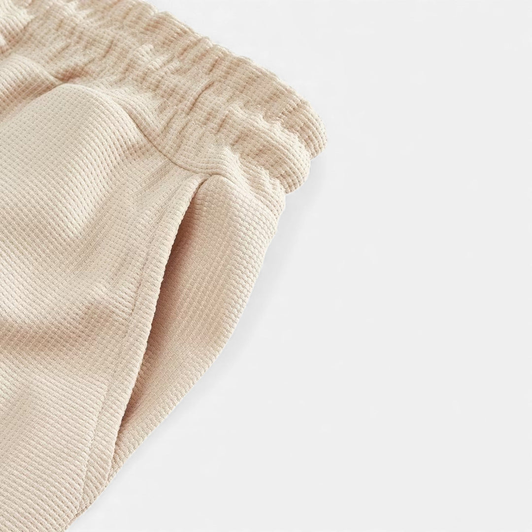 Zweiteiliges Waffel-Strick Herren Freizeitoutfit