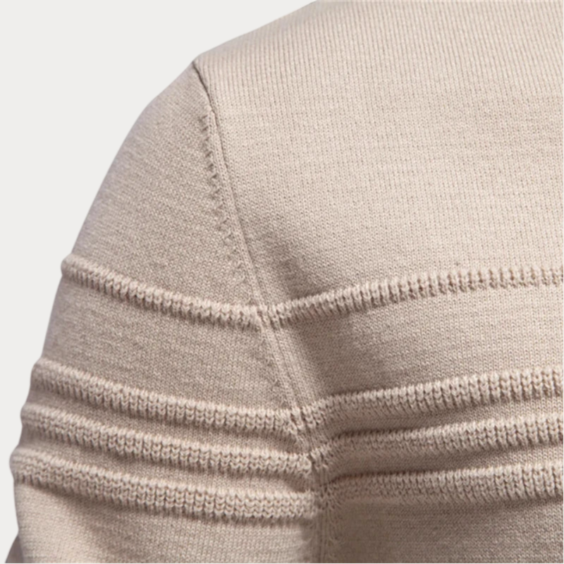 Gemusterter Rundhalspullover Herren Strickpullover