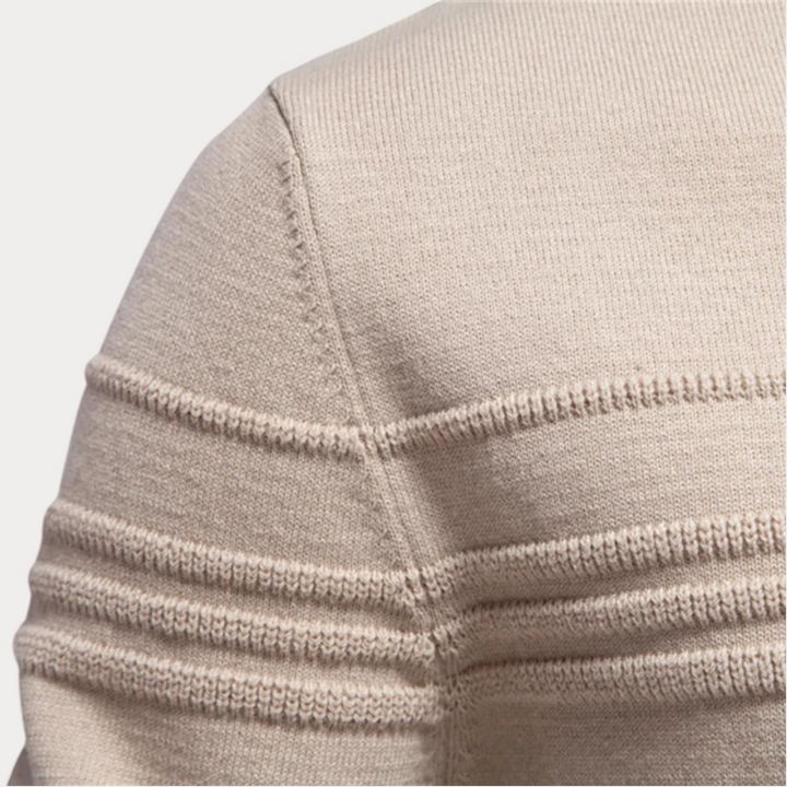 Gemusterter Rundhalspullover Herren Strickpullover