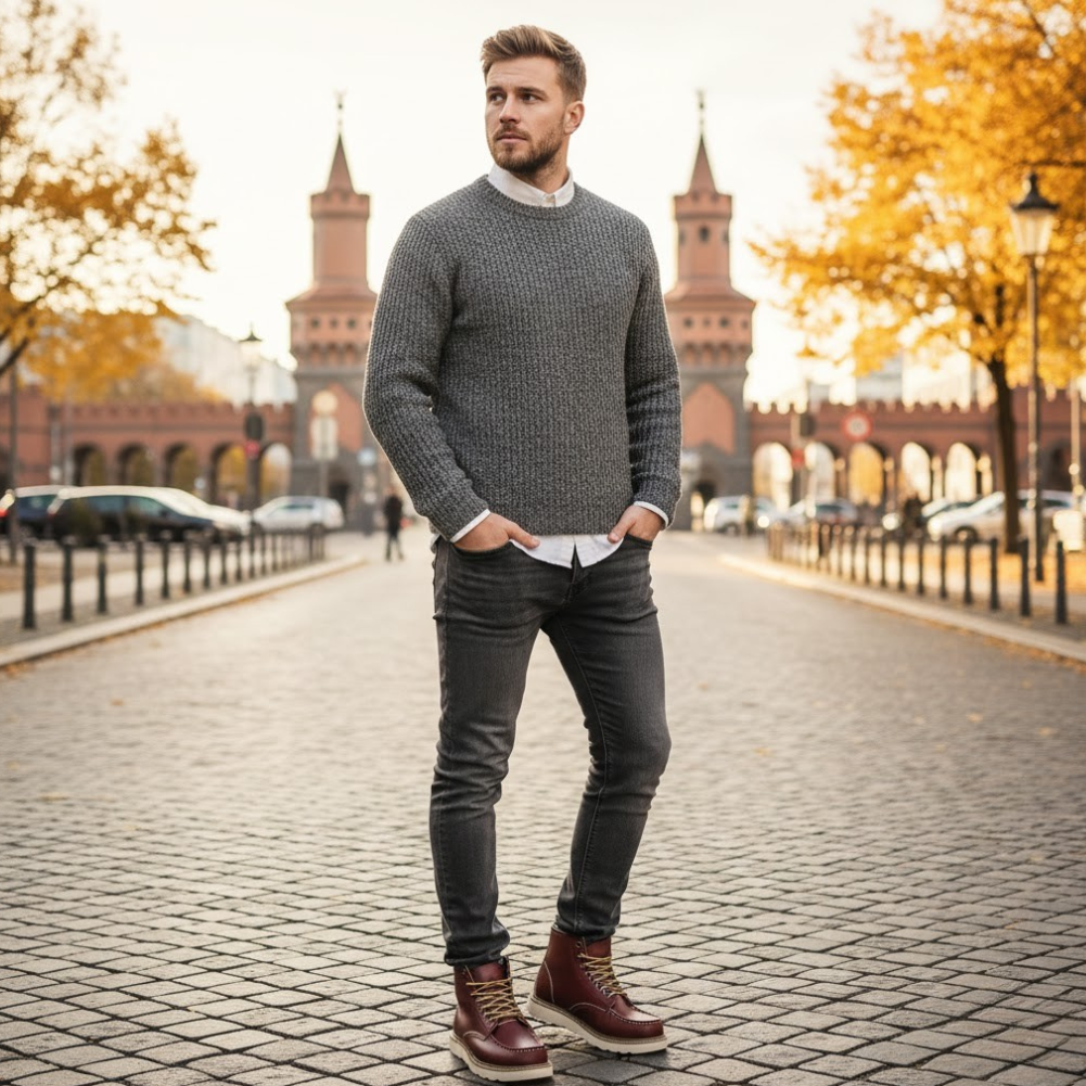 Klassische Herren Retro-Stiefel mit Kunstfellfütterung - Warme Winterstiefel