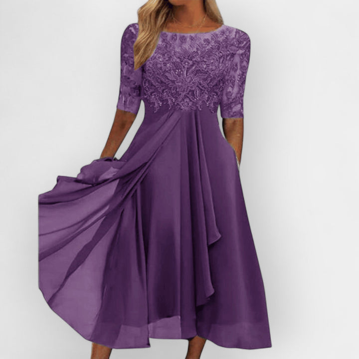 Elegantes Damen Midi-Kleid mit femininer Silhouette - Vielseitig und zeitlos