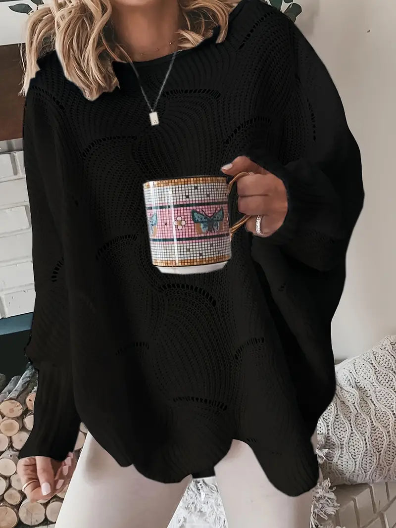 Eleganter Strickpullover mit Ausschnitten für Damen