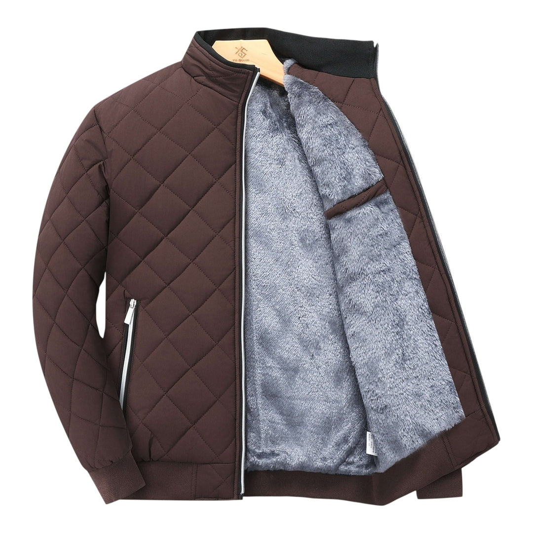 Gesteppte Warme Herren Winterjacke mit Fleecefutter
