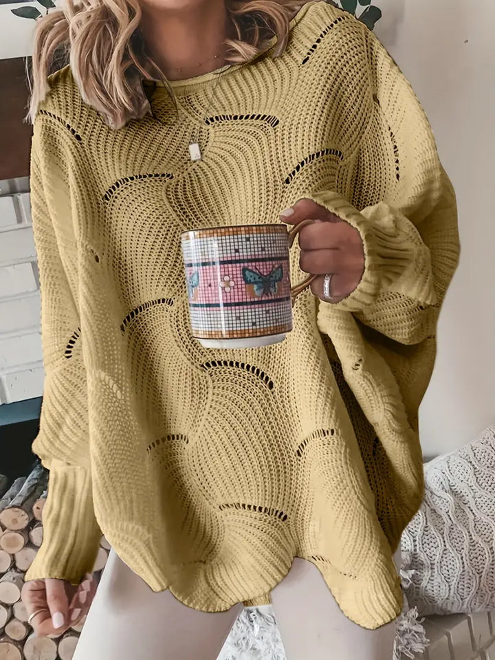 Eleganter Strickpullover mit Ausschnitten für Damen