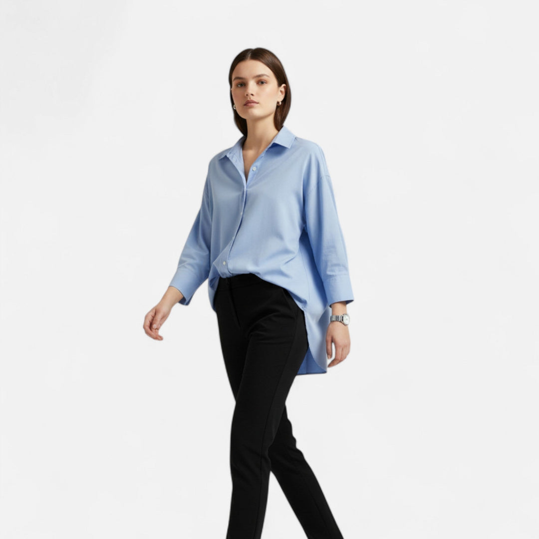 Elegante Klassische Damen Bluse mit Langarm und Revers