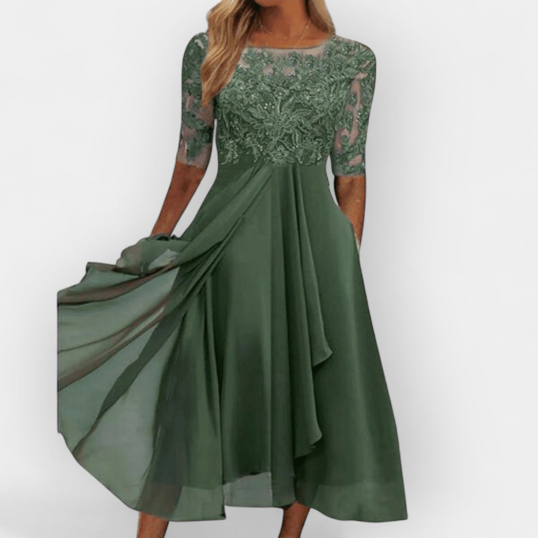 Elegantes Damen Midi-Kleid mit femininer Silhouette - Vielseitig und zeitlos