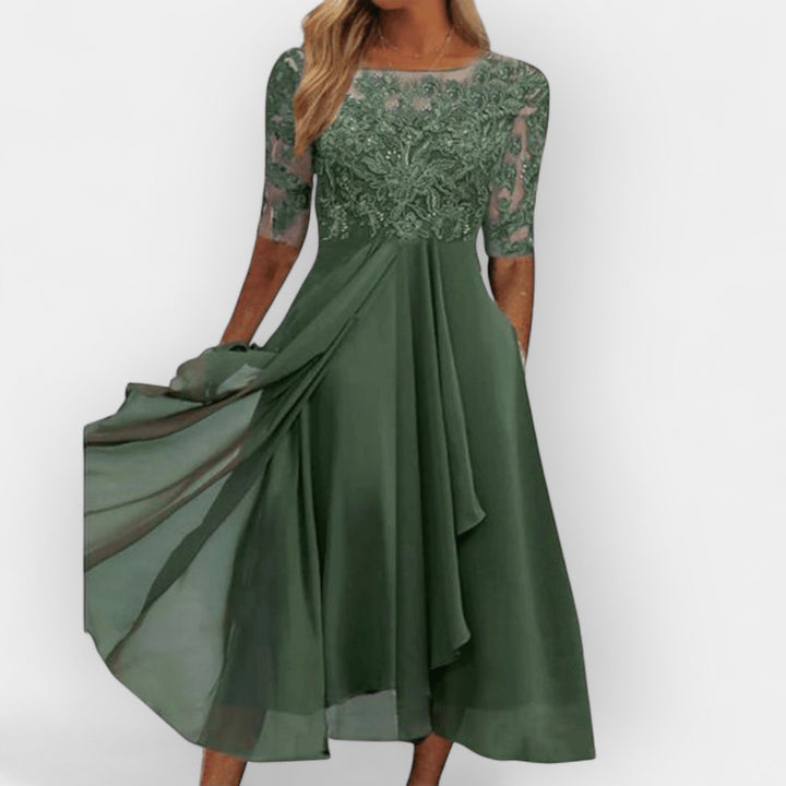 Elegantes Damen Midi-Kleid mit femininer Silhouette - Vielseitig und zeitlos