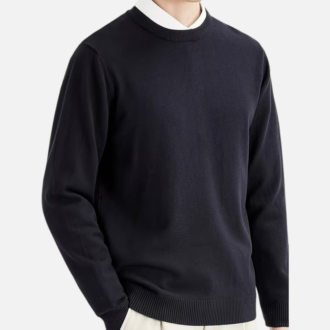 Klassischer Warmer Herren Pullover mit Rundhalsausschnitt
