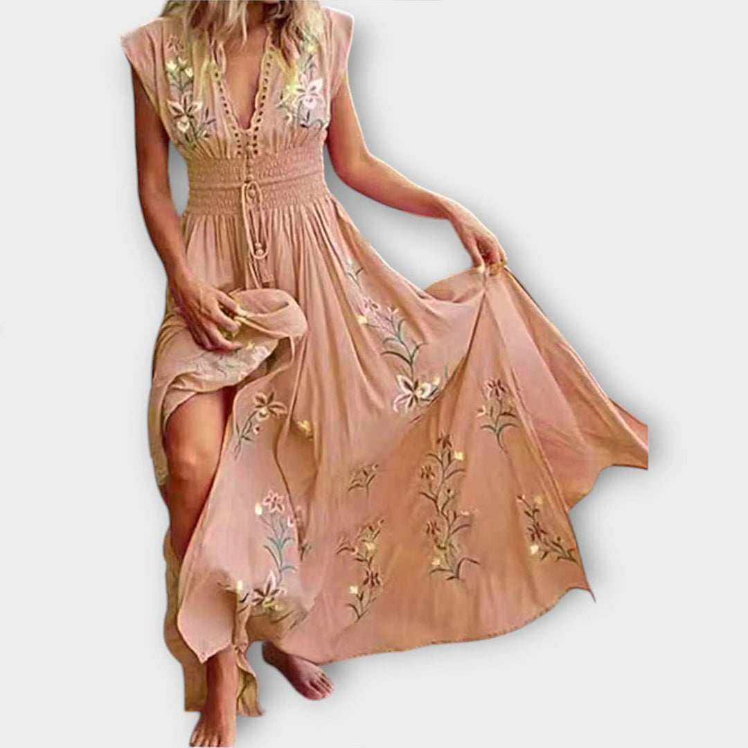Elegantes Damen Boho-Kleid mit romantischen Stickereien - Luftig und feminin