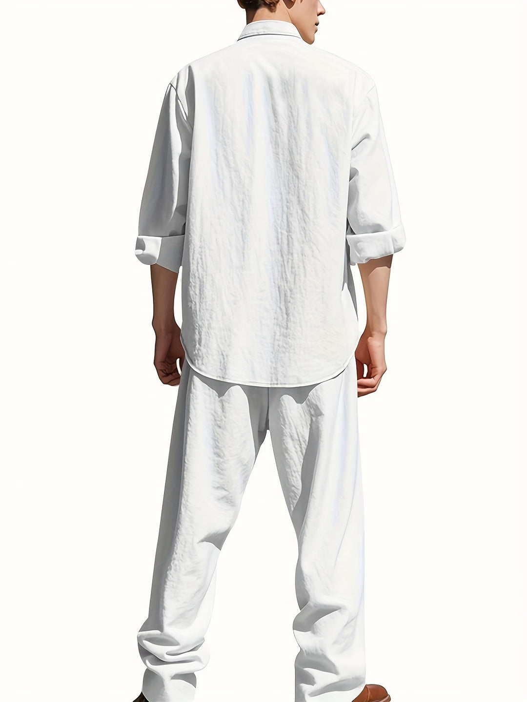 Lässiges Herren Leinenset - Zweiteiliges Sommeroutfit aus natürlichem Leinen