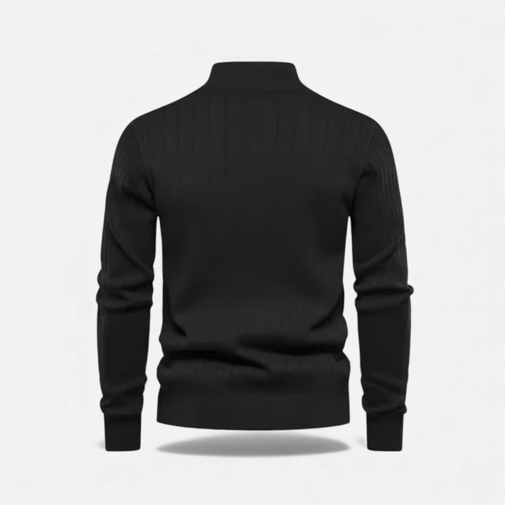 Warmer Minimalistischer Herren Strickpullover mit Reißverschluss
