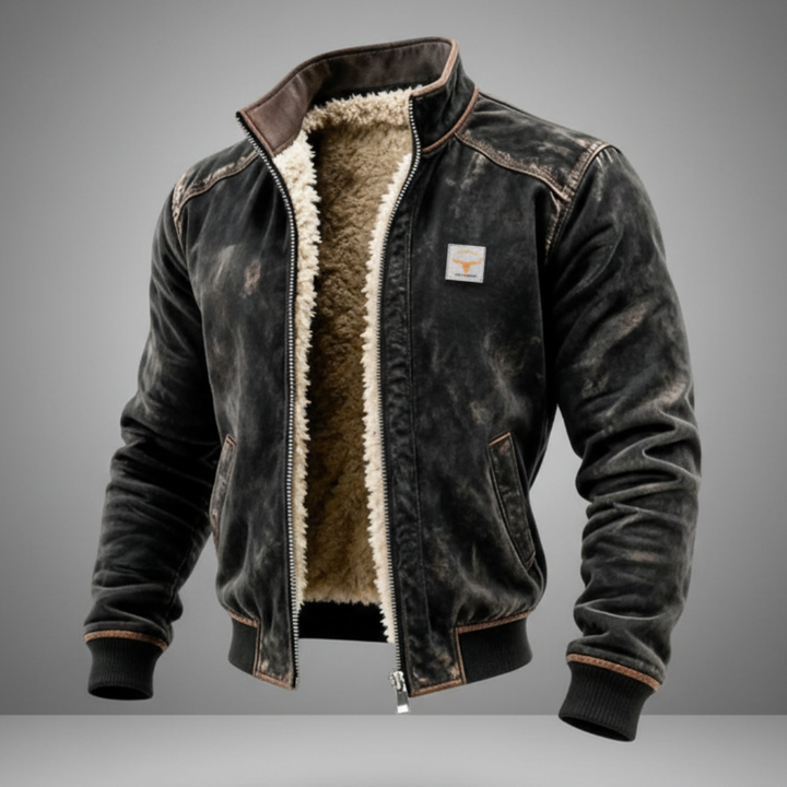Warme Herren Vintage Lederjacke mit flauschigem Futter - Weich und Elegant