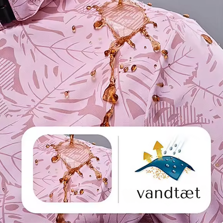 Wasserdichte Damen Sommerjacke mit Blätterprint - Leicht und Atmungsaktiv