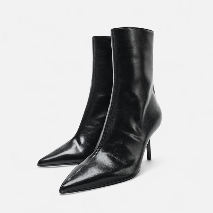 Elegante Damen Stiefeletten mit Absatz und Spitzer Zehenpartie