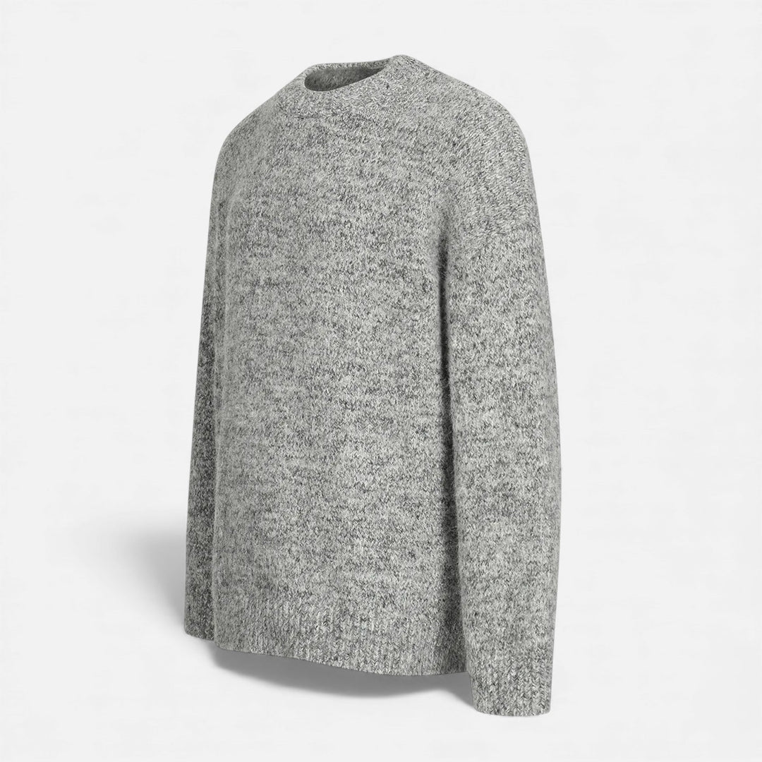 Klassischer Wool-Effect Herren Rundhals Pullover