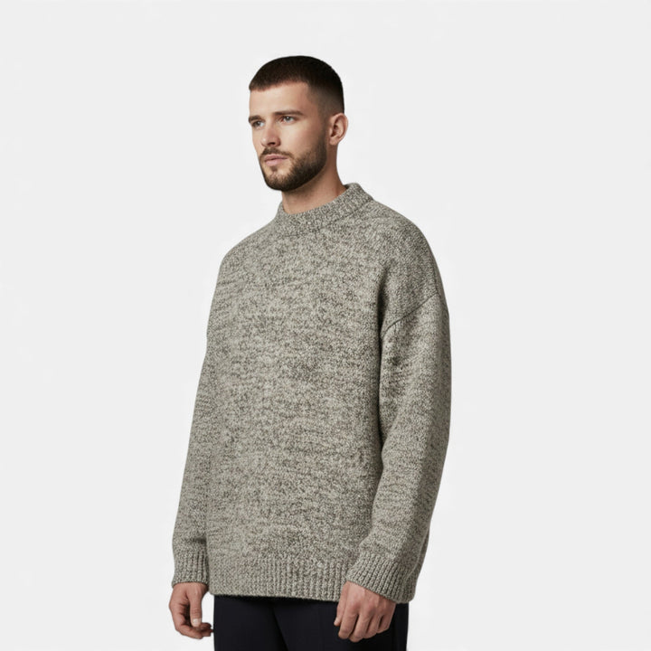 Klassischer Wool-Effect Herren Rundhals Pullover