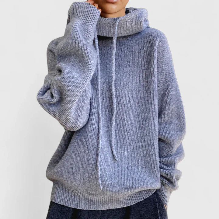 Gemütlicher Damen Strick-Hoodie mit Kapuze - Weicher Pullover für entspannten Komfort