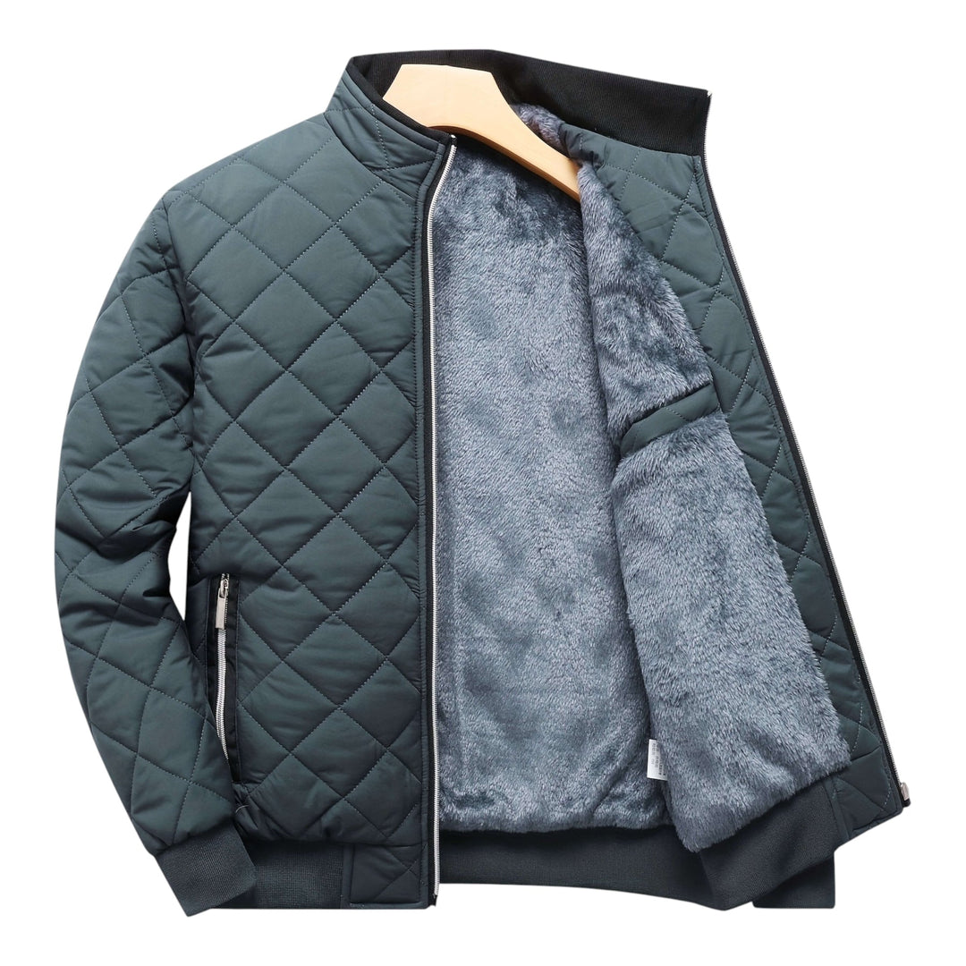 Gesteppte Warme Herren Winterjacke mit Fleecefutter