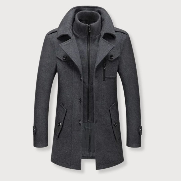 Eleganter Herren Wollmantel für Herbst & Winter