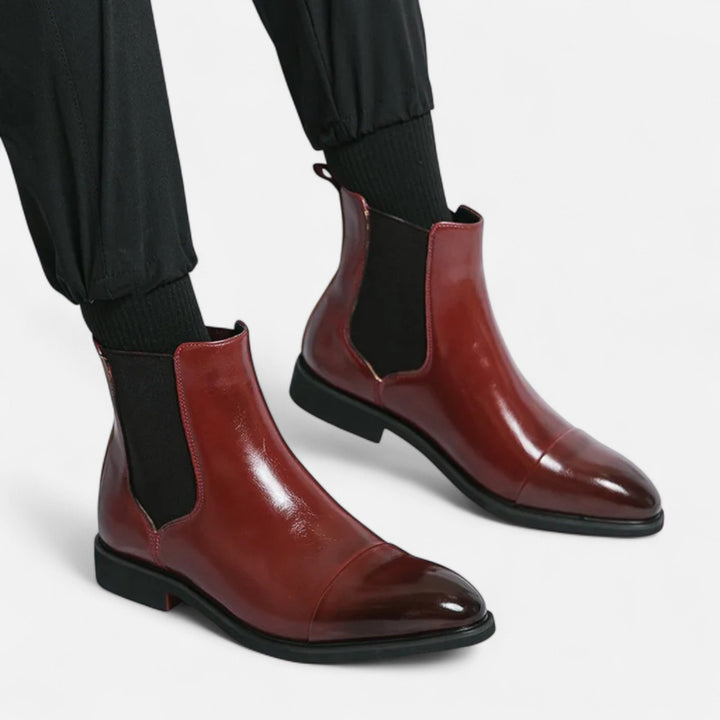 Elegante Chelsea Boots für Herren mit roter Sohle