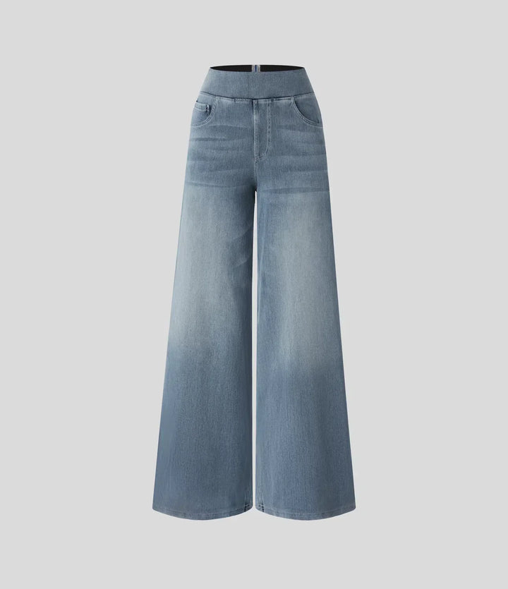 Elastische Jeans Hose mit hoher Taille für Damen