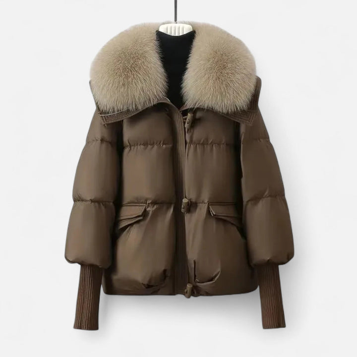 Elegante Winterjacke mit Fellkragen und Daunenfüllung für Damen