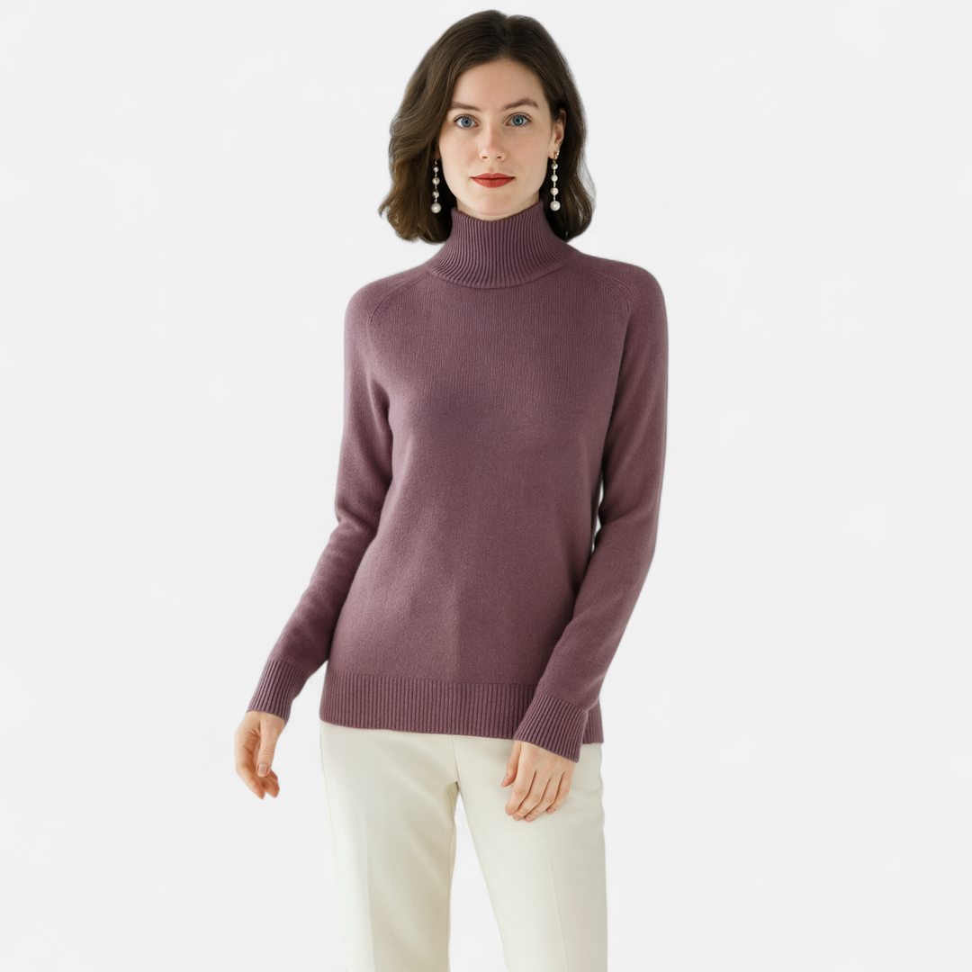 Eleganter Merino-Kaschmir Damen Rollkragenpullover