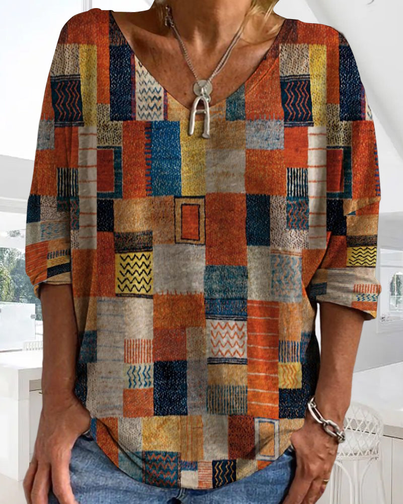 Damen Kariertes Oberteil mit Lockerer Passform - Atmungsaktiv und Vielseitig