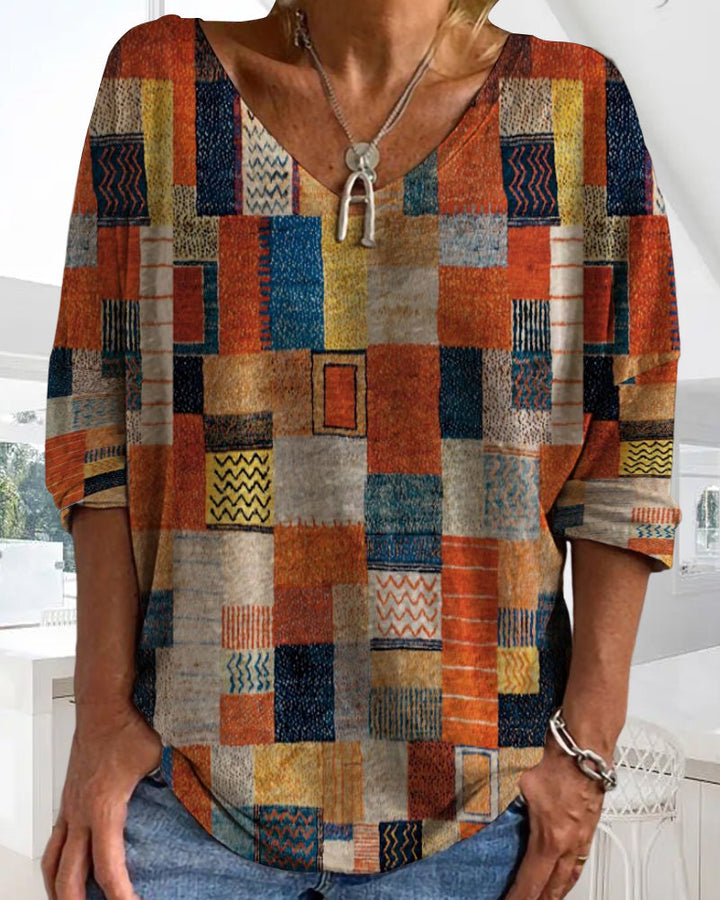 Damen Kariertes Oberteil mit Lockerer Passform - Atmungsaktiv und Vielseitig