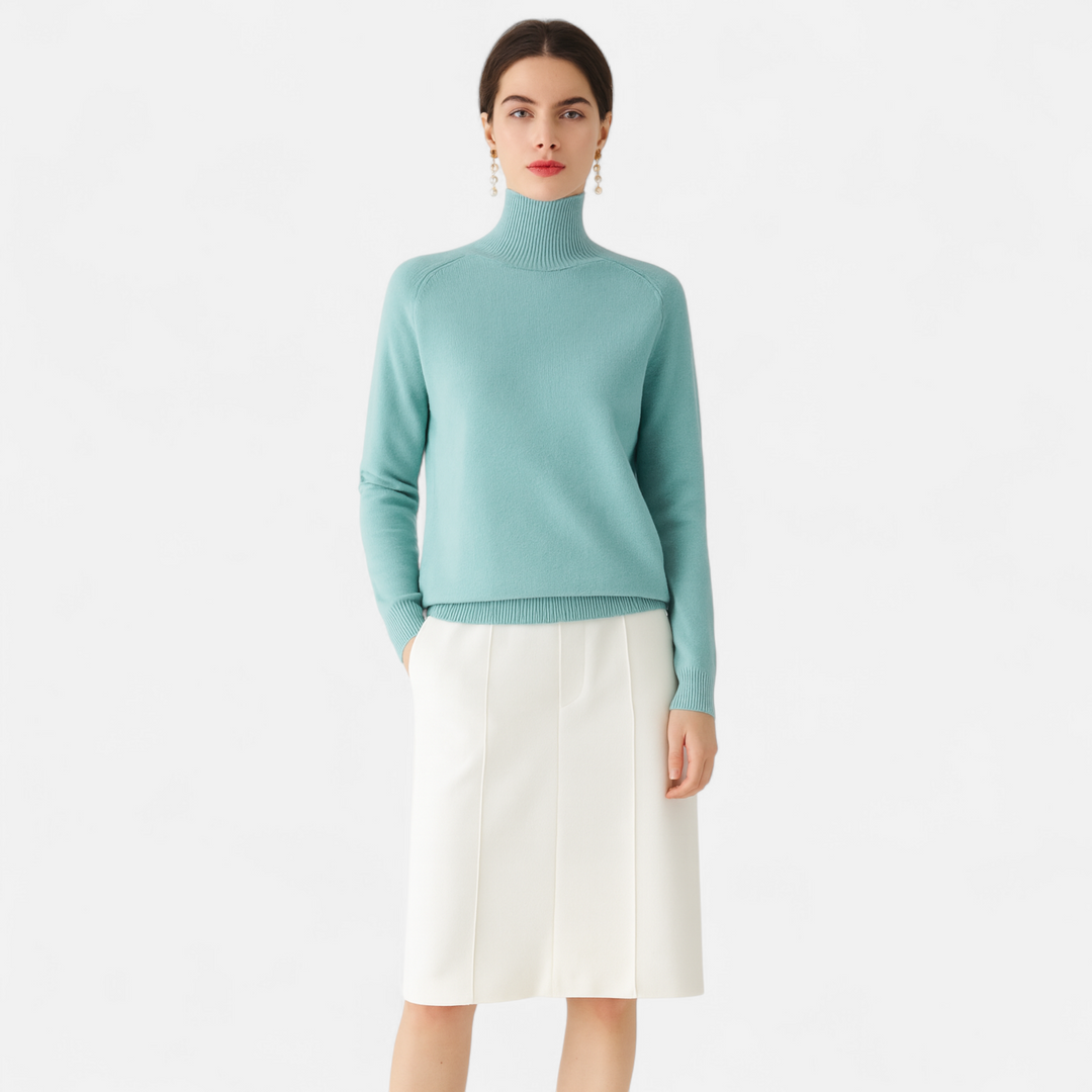 Eleganter Merino-Kaschmir Damen Rollkragenpullover