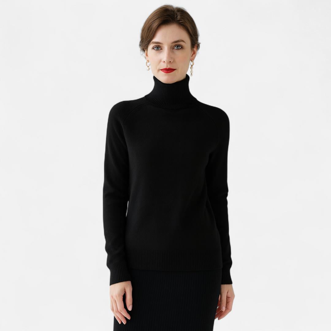 Eleganter Merino-Kaschmir Damen Rollkragenpullover