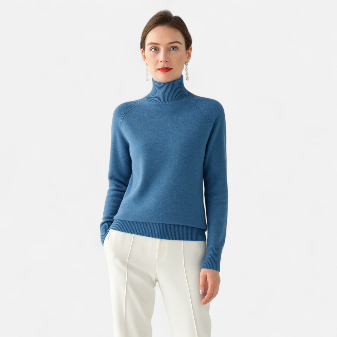 Eleganter Merino-Kaschmir Damen Rollkragenpullover
