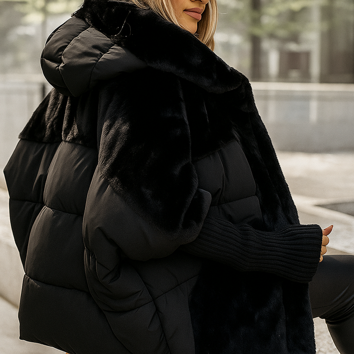 Warme Pufferjacke mit Luxus Kunstfell-Detail für Damen