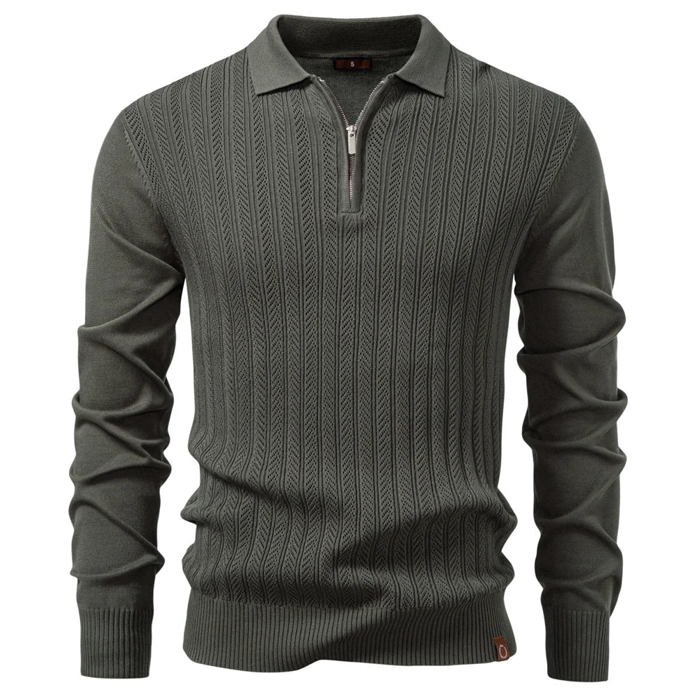 Eleganter Zopfmuster Herren Strickpullover