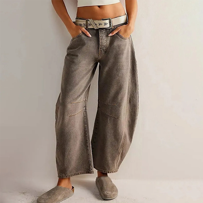 Damen Wide Leg Jeans mit entspannter Passform - Bequeme Weite Hose
