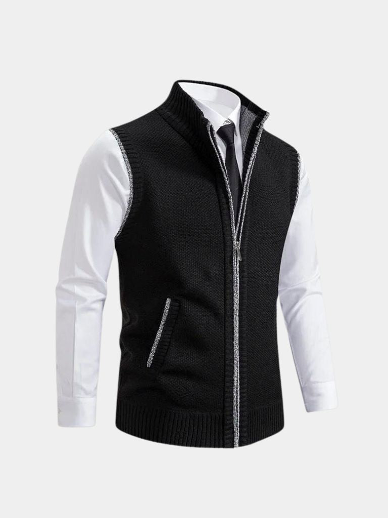 Elegant Full - Zip Sweater Vest - Cross & Crown - Cross & Crown