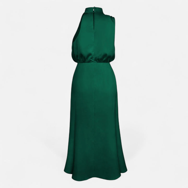 Elegantes ärmelloses langes Satin-Kleid für Damen