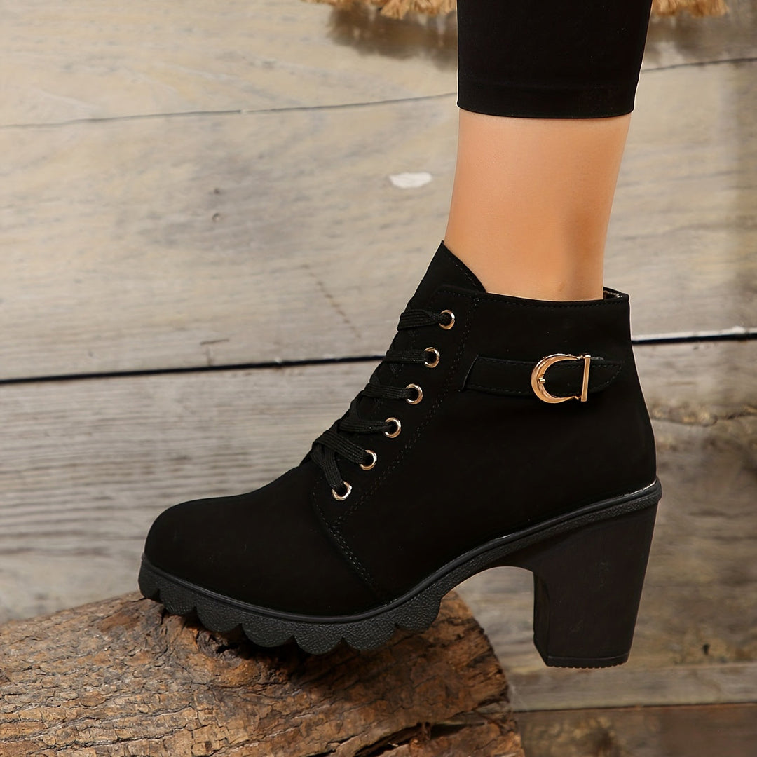 Elegante Damen Stiefeletten mit Blockabsatz - Vielseitige Ankle Boots