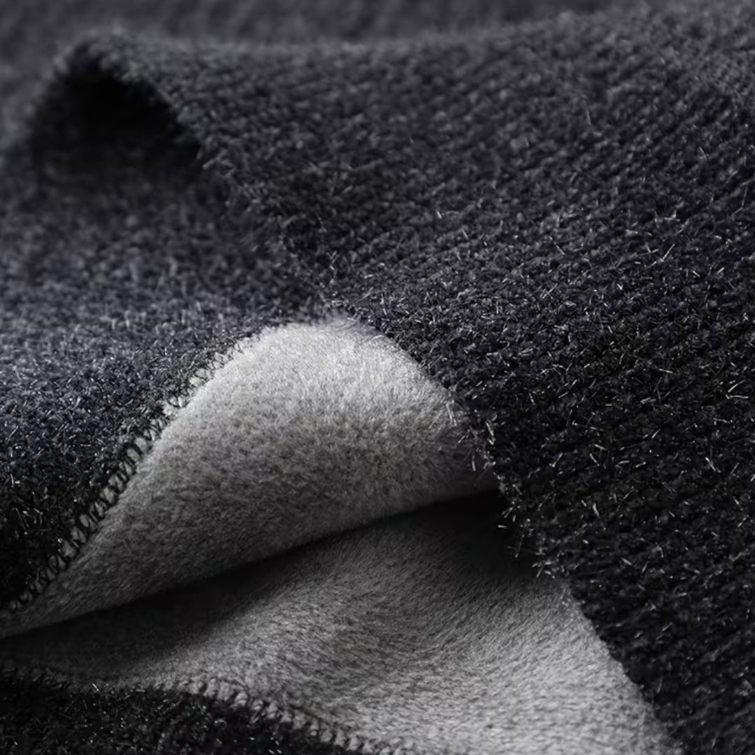 Dicker Gestreifter Half-Zip Strickpullover für Herren