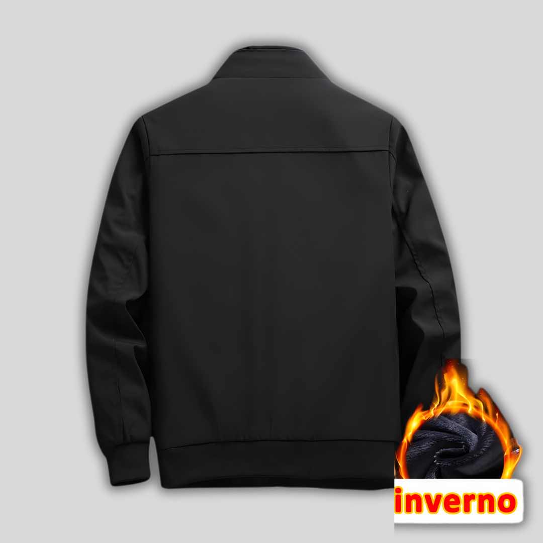 Warme Fleece Winterjacke Herren - Gefütterte Stehkragen Jacke mit Reißverschluss