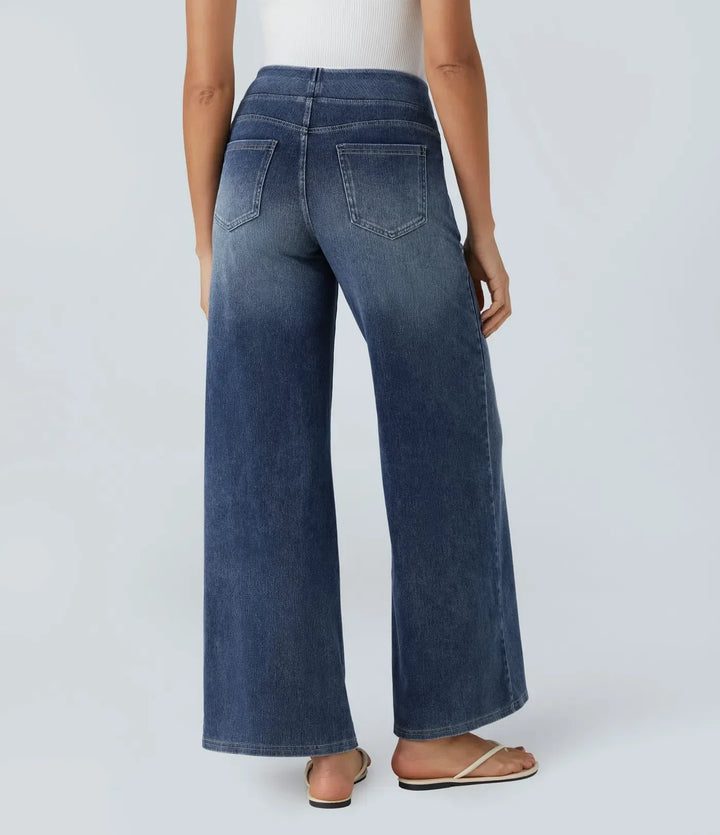 Elastische Jeans Hose mit hoher Taille für Damen