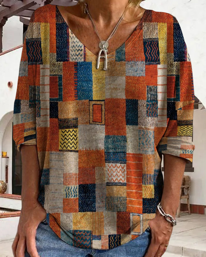 Damen Kariertes Oberteil mit Lockerer Passform - Atmungsaktiv und Vielseitig