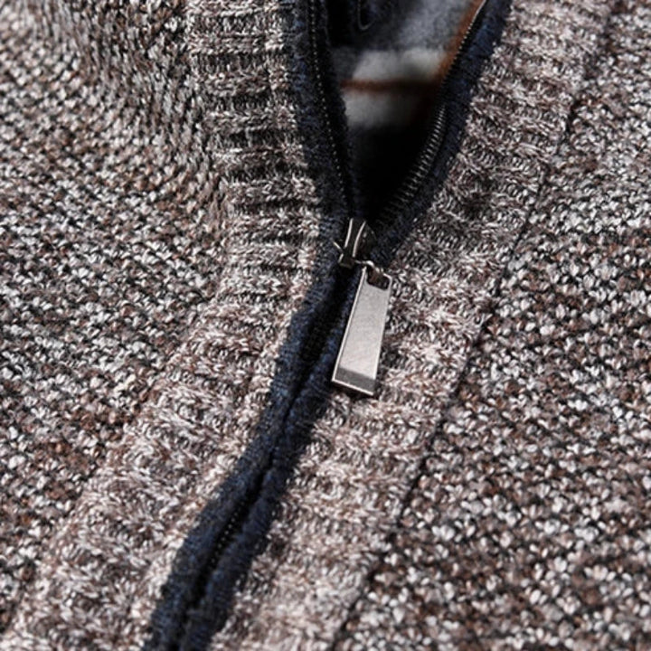 Klassische Strickjacke mit Reißverschluss Herren