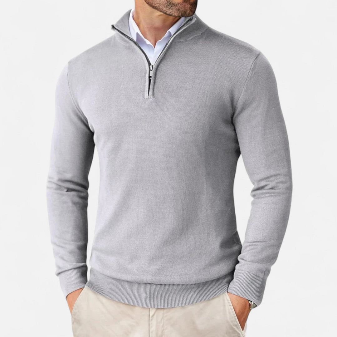 Leichter Slim-Fit Herren Pullover mit Reißverschluss