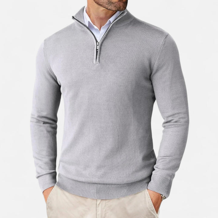Leichter Slim-Fit Herren Pullover mit Reißverschluss