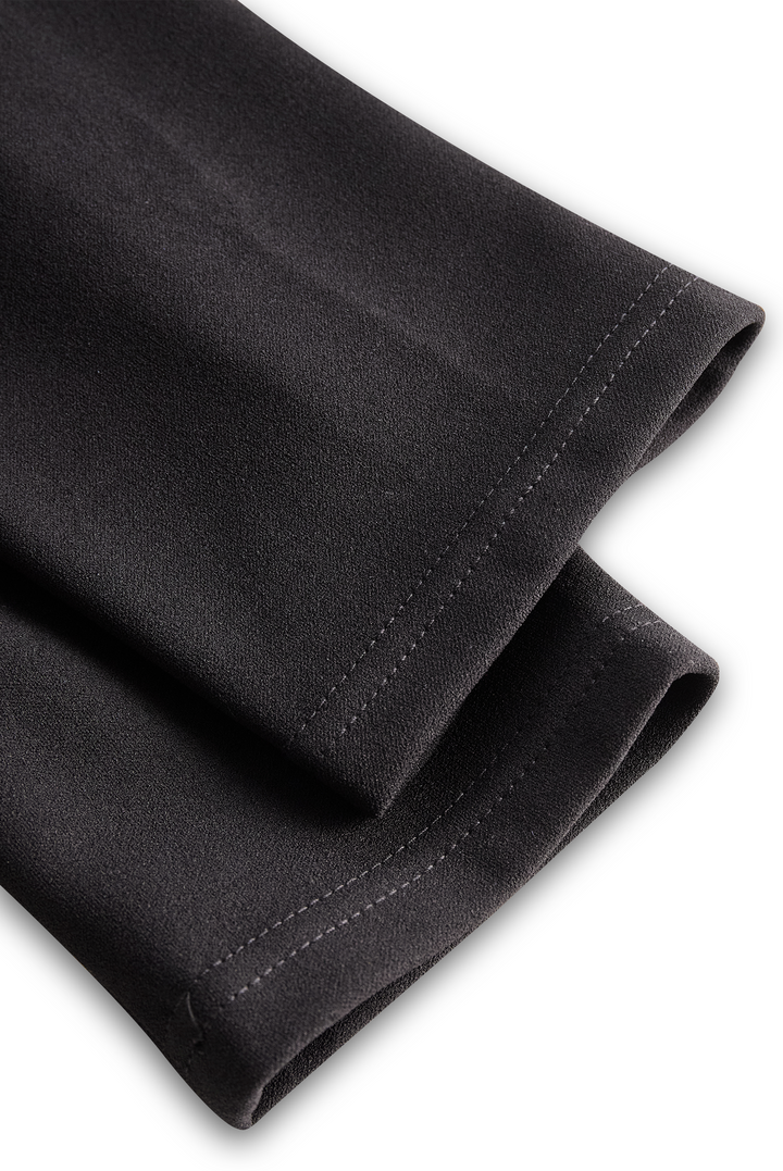 Elegantes Damen Etuikleid mit Gürtel - Schwarzes Bleistiftkleid mit Dreiviertelarm