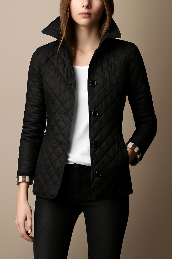 Elegante Damen Steppjacke mit Knöpfen - Klassische Winterjacke für Büro und Alltag